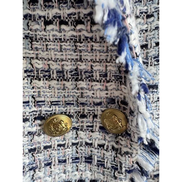 Mina Self Tweed Blazer Gold Buttons M - Picture 6 of 8
